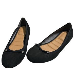 Kelly & Katie Perri Black Leather Ballet Flats Women’s 9 Slip On Comfort Flats
